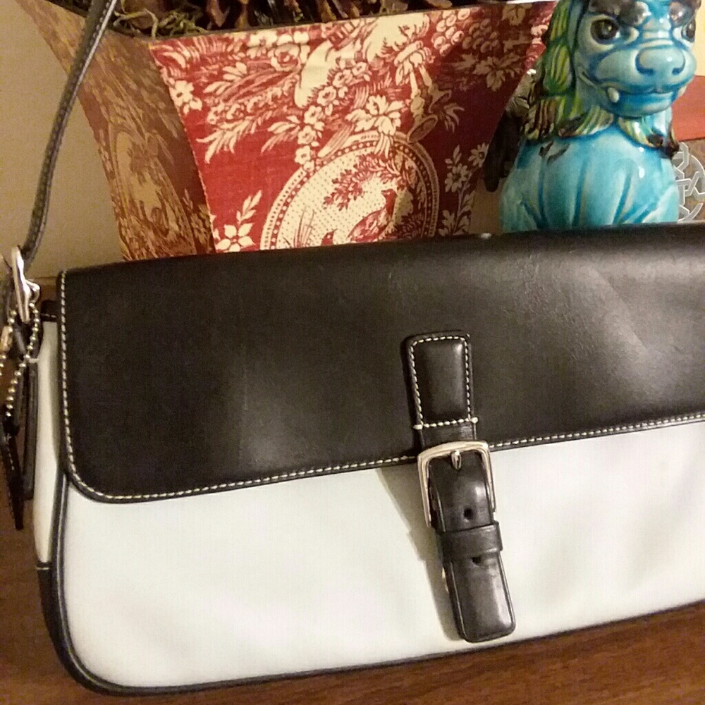 Genuine Coach Handbag in Pale Blue & Black